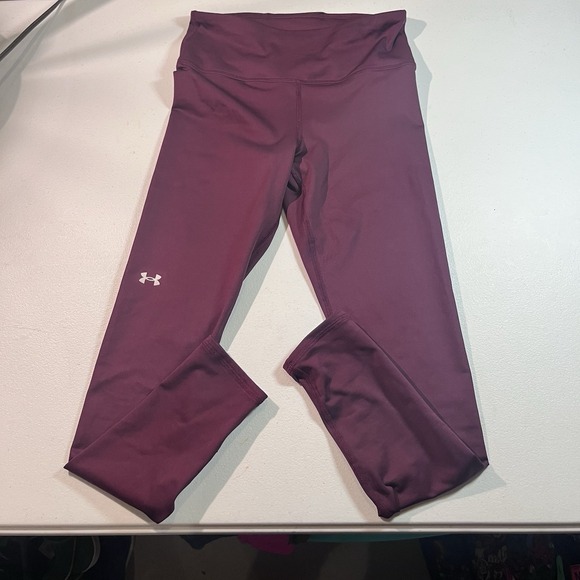 Under Armour Womens Compression High Rise 7/8 Legging Sz Small Maroon - Picture 1 of 6